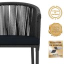 Ver imagem 3 de Mesa com 4 Cadeiras de Jantar Roma 100cm e Noronha em Aluminío Preto Corda Nautica Estofado 12 Trama
