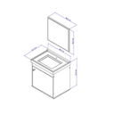 Ver imagem 3 de Kit Gabinete Armario de Banheiro + Espelheira - Pisa com Espelho 40cm Preto/Hanover