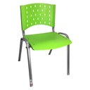 Ver imagem 1 de Cadeira Empilhável Plástica Verde Base Prata 5 Unidades - Ultra Móveis
