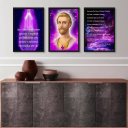 Ver imagem 2 de Kit 3 Quadros Saint Germain- Chama Violeta 45x34cm:madeira Branca