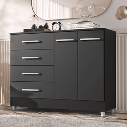 Comoda Gisele 4 Gavs 2 Portas Onix - 1