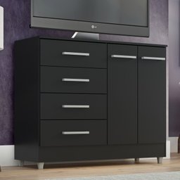 Comoda Gisele 4 Gavs 2 Portas Onix - 2