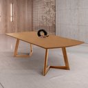 Ver imagem 2 de Mesa para Sala de Jantar Munique 220cm Madeira Tampo Barril Laminado Moderna Mobília