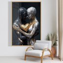 Ver imagem 1 de Quadro Decorativo a Conexão entre Almas Dourado Prata Sala Quarto Casa Escritório