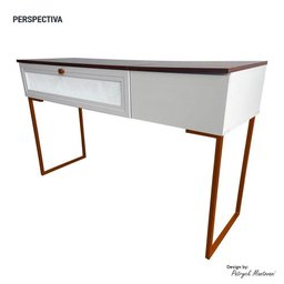 Penteadeira Camarim Bancada Para Maquiagem Bege cobre - 8