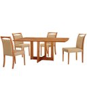 Ver imagem 2 de Mesa 120cm Laminado Barril com 4 Cadeiras Moderna Mobilia Turim 07 Imbuia Naturale