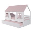 Ver imagem 2 de Bicama Casinha Encantada Madeira Maciça Branco/ Rosa Megamobilia