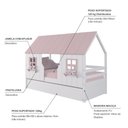 Ver imagem 3 de Bicama Casinha Encantada Madeira Maciça Branco/ Rosa Megamobilia