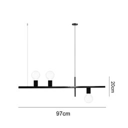 Pendente Haven na Cor Preto para 3 Lâmpadas E-27 Bivolt - Haven-preto-e27 - 6