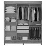 Guarda-Roupa Casal Santarém 6 Portas 2 Gavetas Freijó - Mx Móveis - 3