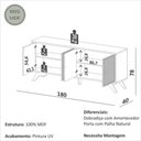 Ver imagem 5 de Balcão Buffet 180cm com Palha Hexagonal Natural Carvalho Rosé Dalla Costa