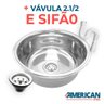 Cuba Pia Inox Redonda Ø25 cm Aço 304 Com Valvula e Sifão - 7