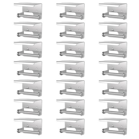 Suporte Papel Higienico Kit 21 Uni Inox Banheiro Lavabo Prateleira Apoio Celular Porta Objeto Multiu