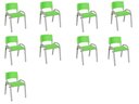 Ver imagem 1 de Kit 9 Cadeiras Infantil Iso, Escola, Base Cinza- Verde Claro