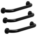 Ver imagem 1 de Barra de Apoio 30cm Inox Preto Alça Kit 3 Unidades Segurança Idoso Cadeirante Box Parede Banheiro