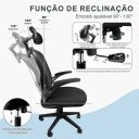 Ver imagem 4 de Cadeira para Escritório Ergonômica Reclinável Encosto Tecido Mash Modelo Presidente Nr 17