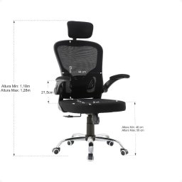 Cadeira para Escritório Office Ergonômica Modelo Presidente Cor Preto - 4