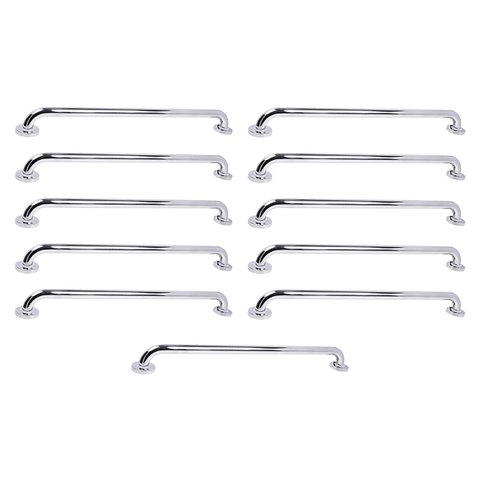 Barra de Apoio 70cm Inox Kit 11 Unidades Suporte Idoso Gestante Criança Cadeirante Banheiro Box Corr