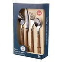 Ver imagem 2 de Cj Talheres Bianchini Agra 24pçs Aco Inox Cabo Madeira