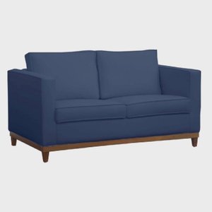 Sofá Poltrona Aspen 2 Lugares 140cm Suede Azul Marinho - Fm