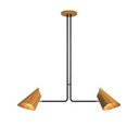 Ver imagem 2 de Pendente Fox Lustres Argular 100x100x16cm Madeira e Aço Carbono 2xe27 Cor:mondo