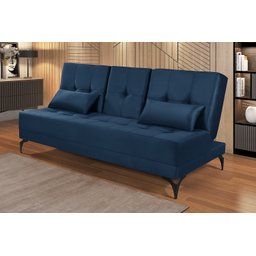 Sofá Cama Solteiro Colorado Reclinável 3 Posições em Suede: Azul-marinho - 2