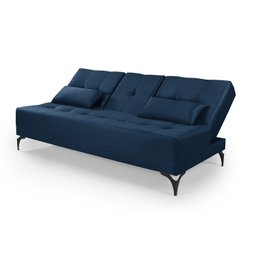 Sofá Cama Solteiro Colorado Reclinável 3 Posições em Suede: Azul-marinho - 5