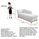 Ver imagem 3 de Recamier Vanessa 185cm Esquerdo Corano Branco Doce Sonho