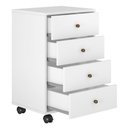 Ver imagem 3 de Mesa de Cabeceira Lateral Apoio 4 Gavetas Presence com Rodízios para Quarto Branco Demóbile