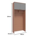Ver imagem 4 de Guarda Roupa Modulo Ponte 2 Portas Setiba Plus Carvalho/fendi