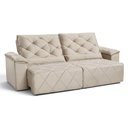 Ver imagem 4 de Sofá com Chaise Sirius 2 Lugares Retrátil e Reclinável 290cm Cappucino