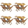 Kit 4 Conjuntos De Mesa Com 4 Cadeiras De Madeira Dobravel 120X70 Mel - Amarelo - 1