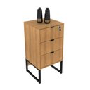 Ver imagem 5 de Gaveteiro Estilo Industrial 38,4cm 3 Gavetas com chave ME4158 Tecnomobili