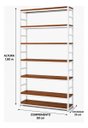 Ver imagem 4 de Estante Multiuso Organizador Livreiro Estilo Industrial 180x90 Branco Imbuia