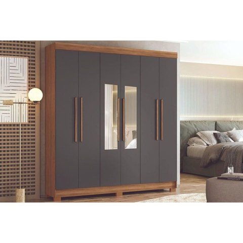 Guarda Roupa 6 Portas 2ESP Pés Toledo S. Andirá Jatobá