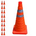 Ver imagem 4 de Cone Retratil Sinalizador Kit 16 Uni Viario Baliza Portatil Estrada Segurança Dobravel Obra Flexivel