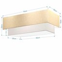 Ver imagem 2 de Plafon Duplo Retangular Vivare Md-3044 Cúpula em Tecido Bivolt Algodão-crú-branco 127/220v