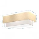 Ver imagem 4 de Plafon Duplo Retangular Vivare Md-3044 Cúpula em Tecido Bivolt Algodão-crú-branco 127/220v