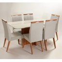 Ver imagem 1 de Mesa de jantar + 6 cadeiras Paris Tampo Atenas 160 cm C 01