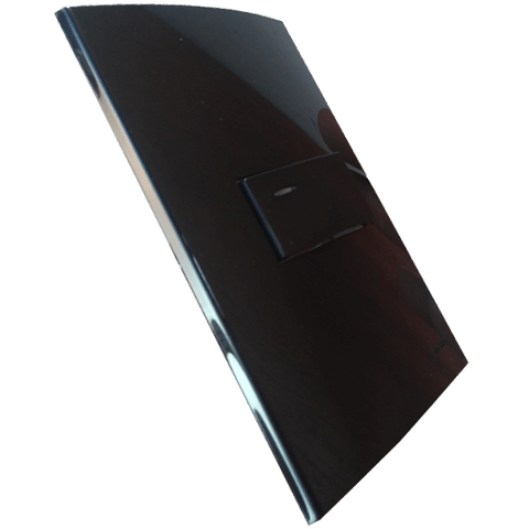 Conjunto 4x2 Linha Ebony Sleek Alto Brilho Margirius 4x2" 2 Interruptores Simples + 1 Tomada 2p+t 20