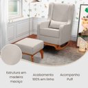 Ver imagem 4 de Poltrona de Leitura com Puff Retrô Linho Ds Home