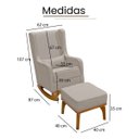 Ver imagem 7 de Poltrona de Leitura com Puff Retrô Linho Ds Home