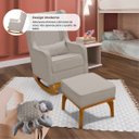 Ver imagem 5 de Poltrona de Leitura com Puff Retrô Linho Ds Home