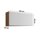 Ver imagem 3 de Armário Cozinha Aéreo 120cm 3 Portas Leticia Amêndoa/branco A01 - D’Rossi