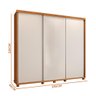 Roupeiro Casal Grande 255 Cm 3 Portas de Correr Nature Off White Flex Colônio Jm Móveis - 4