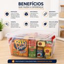 Ver imagem 6 de Caixa Transparente 16 Litros Multiuso com Tampa e Trava Organizador para Roupas Brinquedos Alimentos