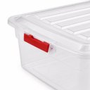 Ver imagem 5 de Caixa Transparente 16 Litros Multiuso com Tampa e Trava Organizador para Roupas Brinquedos Alimentos