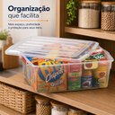 Ver imagem 3 de Caixa Transparente 16 Litros Multiuso com Tampa e Trava Organizador para Roupas Brinquedos Alimentos