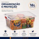 Ver imagem 4 de Caixa Transparente 16 Litros Multiuso com Tampa e Trava Organizador para Roupas Brinquedos Alimentos