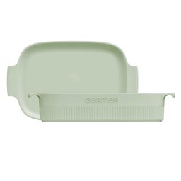 Travessa Retangular Porcelana Verde Menta 36x21cm - 1